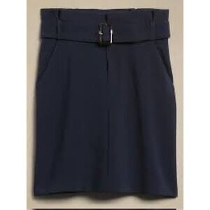 Banana Republic Factory Belted Pencil Skirt Sz 20 Preppy Blue Navy Paperbag